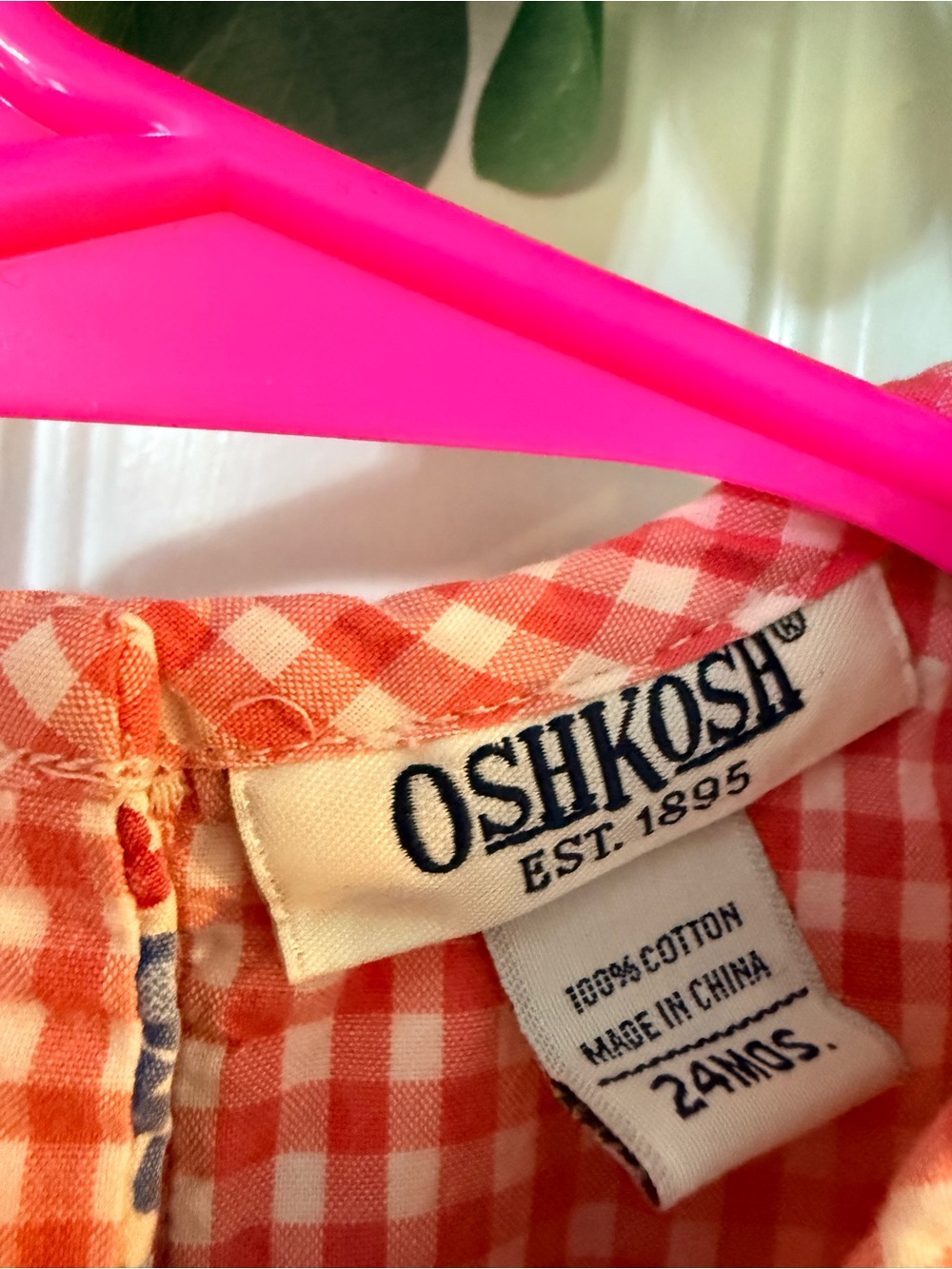💫4/$25 • OshKosh B'gosh Pink, Blue & Cream Patchwork Sundress - Picture 4 of 4